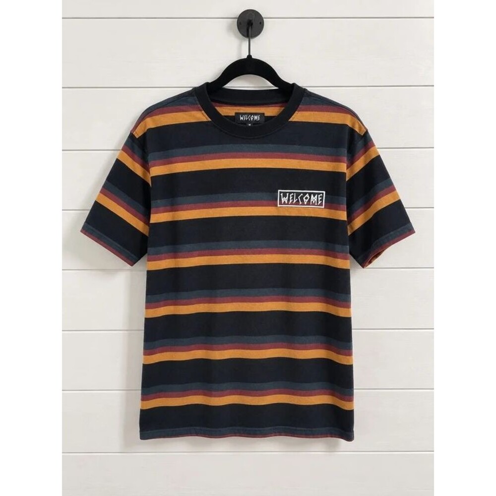 M Welcome Striped Graphic Tee